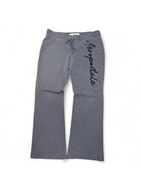 Y2K Aeropostale Logo Bedazzled Low Rise Flared Sweatpants
